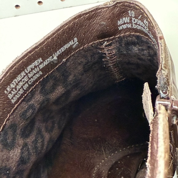 Born Women's Boots 10M Ankle Booties Light Brown Leather Block Heels Zip Up - Picture 6 of 16